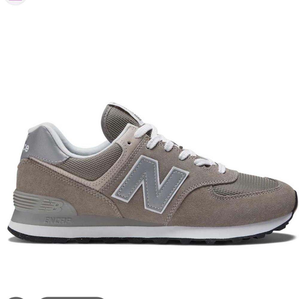 Barely Worn New Balance Classic 574 Gray and White Sneakers in Size 7